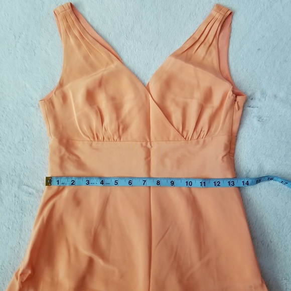 J CREW Sophia 100% Silk Tricotine Dress Size 4 Petite - Peach Orange - Picture 9 of 13